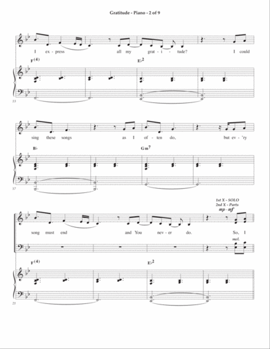 Gratitude Piano, Vocal, Guitar scores gallery preview page 2