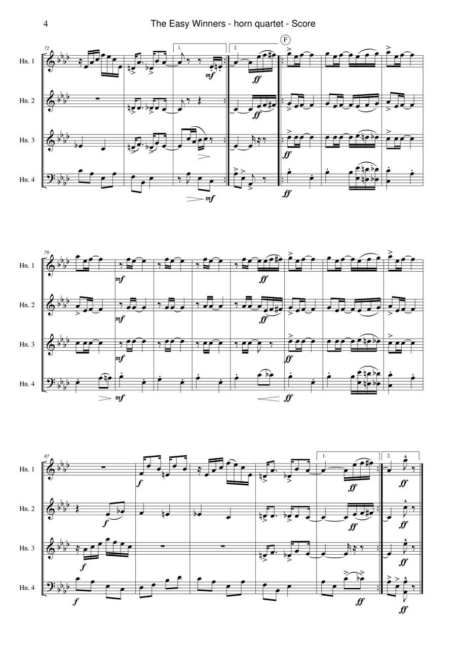 The Easy Winners Brass Quartet scores gallery preview page 4