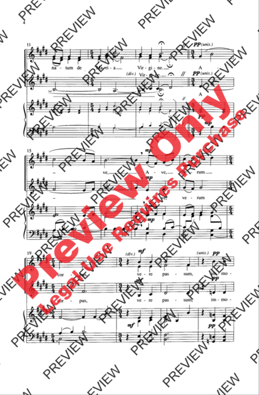 Ave Verum Corpus Women's Choir scores gallery preview page 3