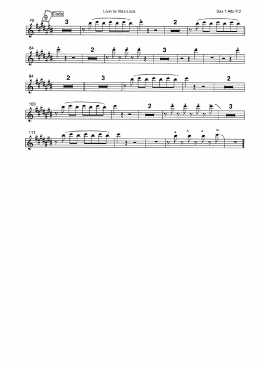 Livin' La Vida Loca Jazz Ensemble scores gallery preview page 2
