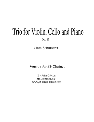 Clara Schumann Trio for clarinet, cello, and piano