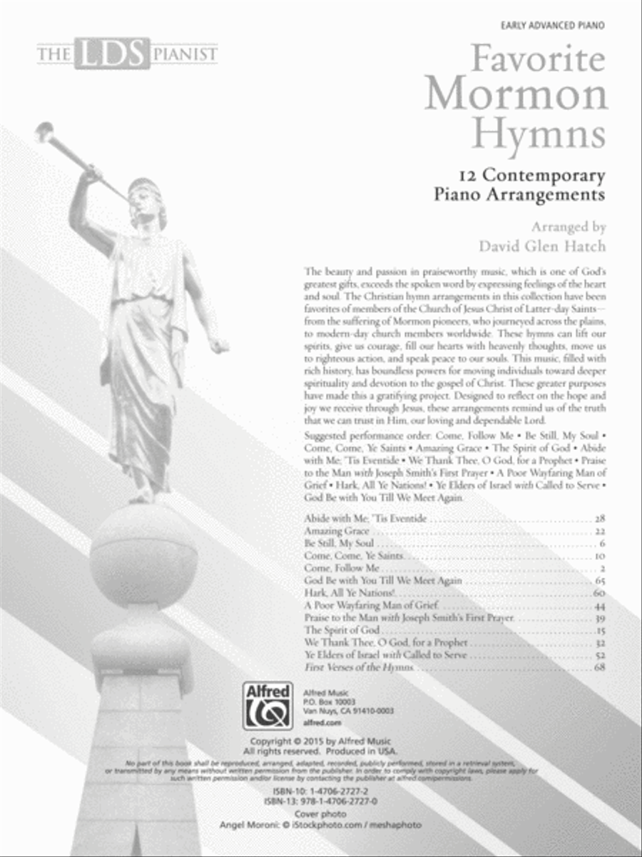 The LDS Pianist: Favorite Mormon Hymns: 12 Contemporary Piano Arrangements Piano Solo scores gallery preview page 1