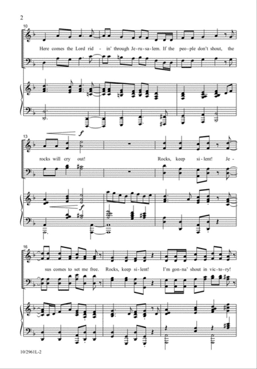 Ain't No Rock Gonna' Shout for Me 4-Part scores gallery preview page 2