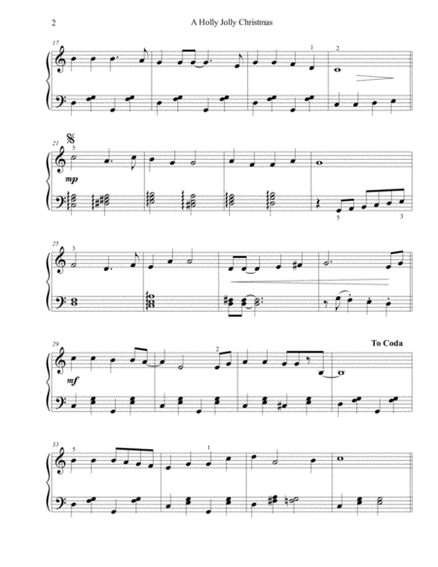 A Holly Jolly Christmas - intermediate piano image number null