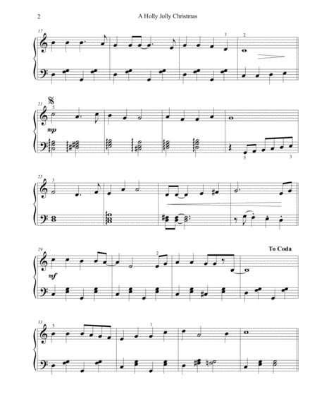 A Holly Jolly Christmas - intermediate piano image number null