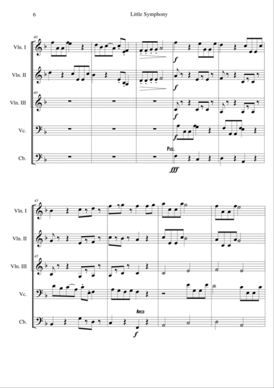 Little Symphony for Beginning String Orchestra String Orchestra scores gallery preview page 6