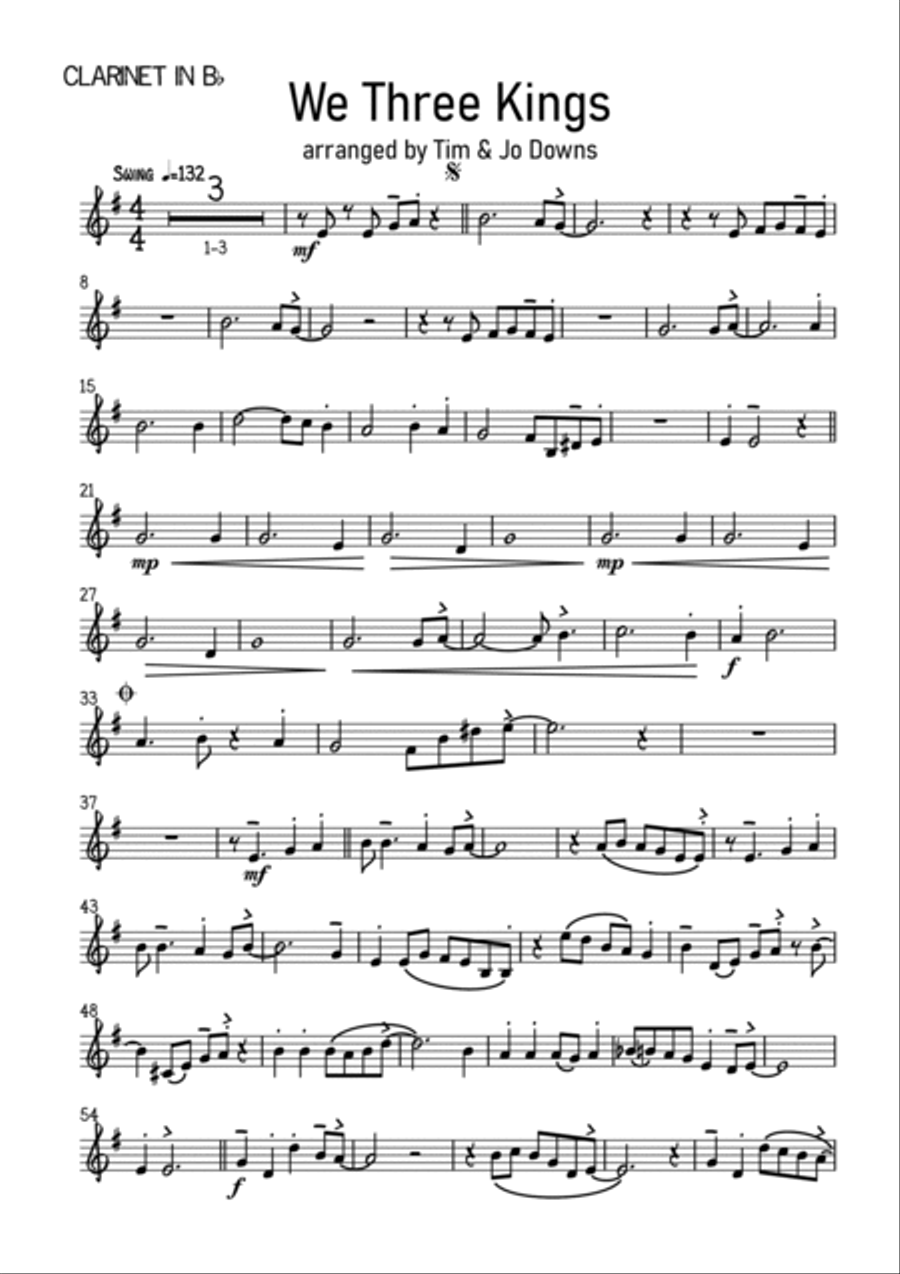 We Three Kings B-Flat Clarinet scores gallery preview page 6
