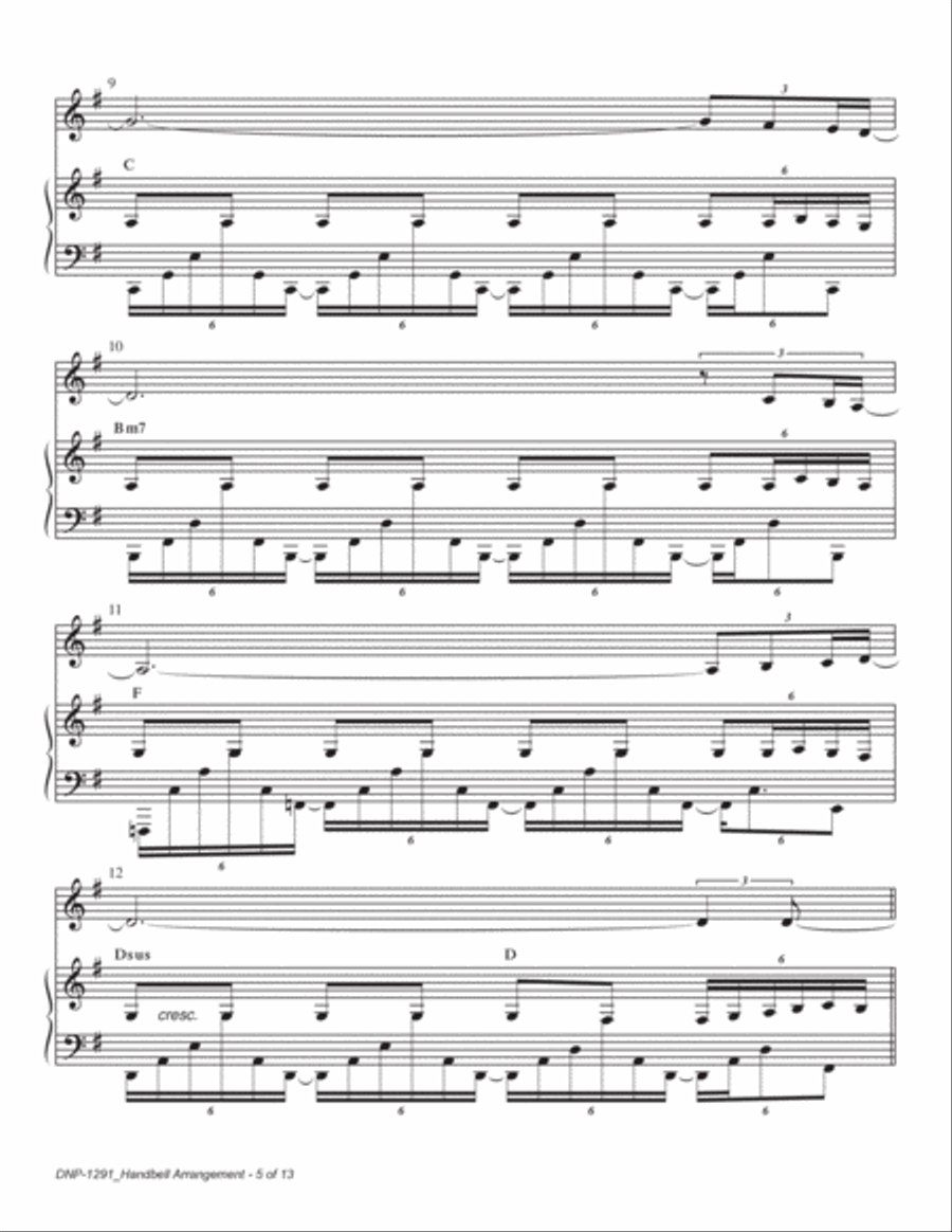 The First Noel-Handbells, with piano accompaniment - REPRODUCIBLE Handbell Choir scores gallery preview page 5