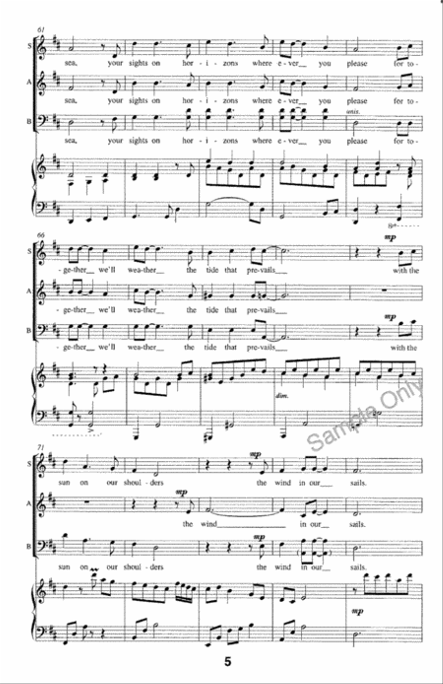 Song For Peace Song For Peace 3-Part scores gallery preview page 6