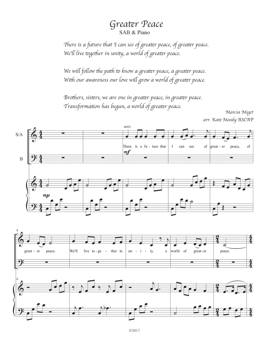 Greater Peace 3-Part scores gallery preview page 1
