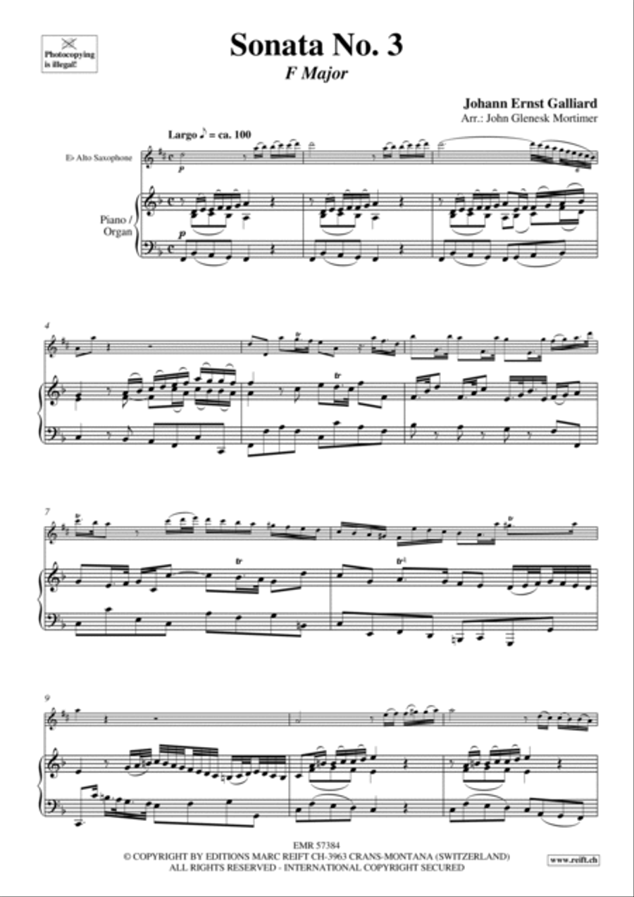 Sonata No. 3 Alto Saxophone scores gallery preview page 4