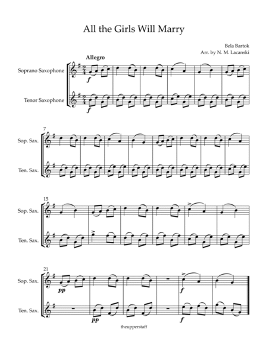 All the Girls Will Marry All the Girls Will Marry Woodwind Duet scores gallery preview page 2