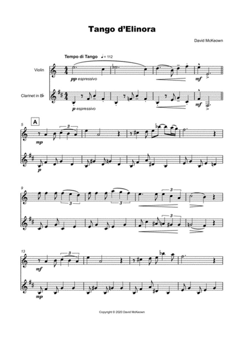 Tango d'Elinora, for Violin and Clarinet Duet