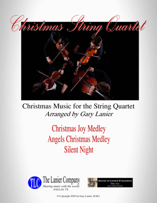 Book cover for CHRISTMAS STRING QUARTET - 2 medleys and 1Christmas Carol, total 6 titles (Score and Parts included)