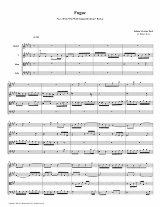 Fugue 12 from Well-Tempered Clavier, Book 2 (String Quartet)