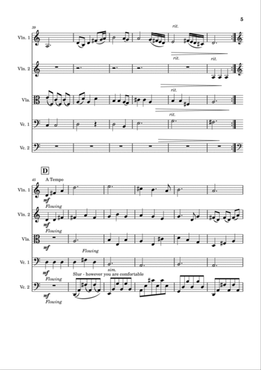 Morning Has Broken Morning Has Broken String Quintet scores gallery preview page 5