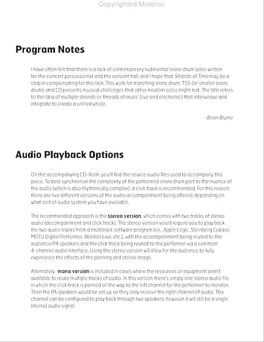 Strands of Time Percussion scores gallery preview page 3