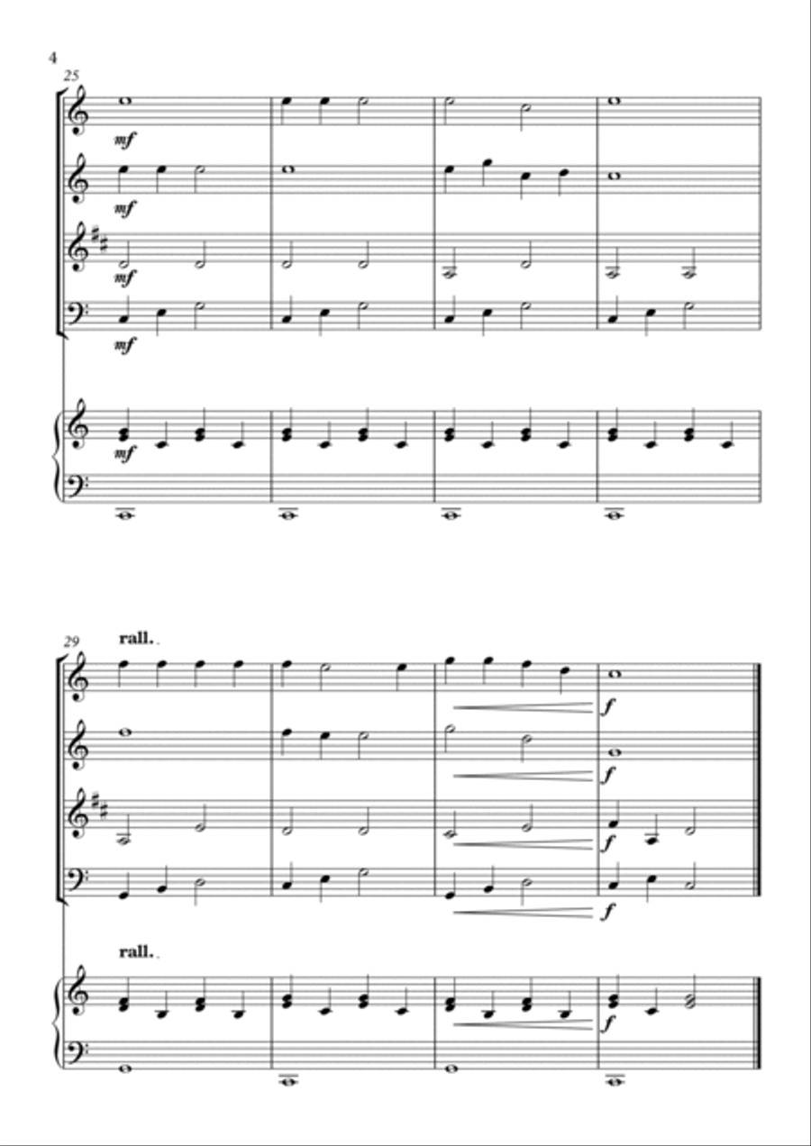 Jingle Bells for Wind Quartet and Piano Woodwind Quartet scores gallery preview page 5