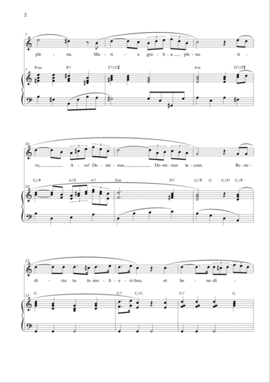 Ave Maria - Schubert C Major Chords Voice scores gallery preview page 2