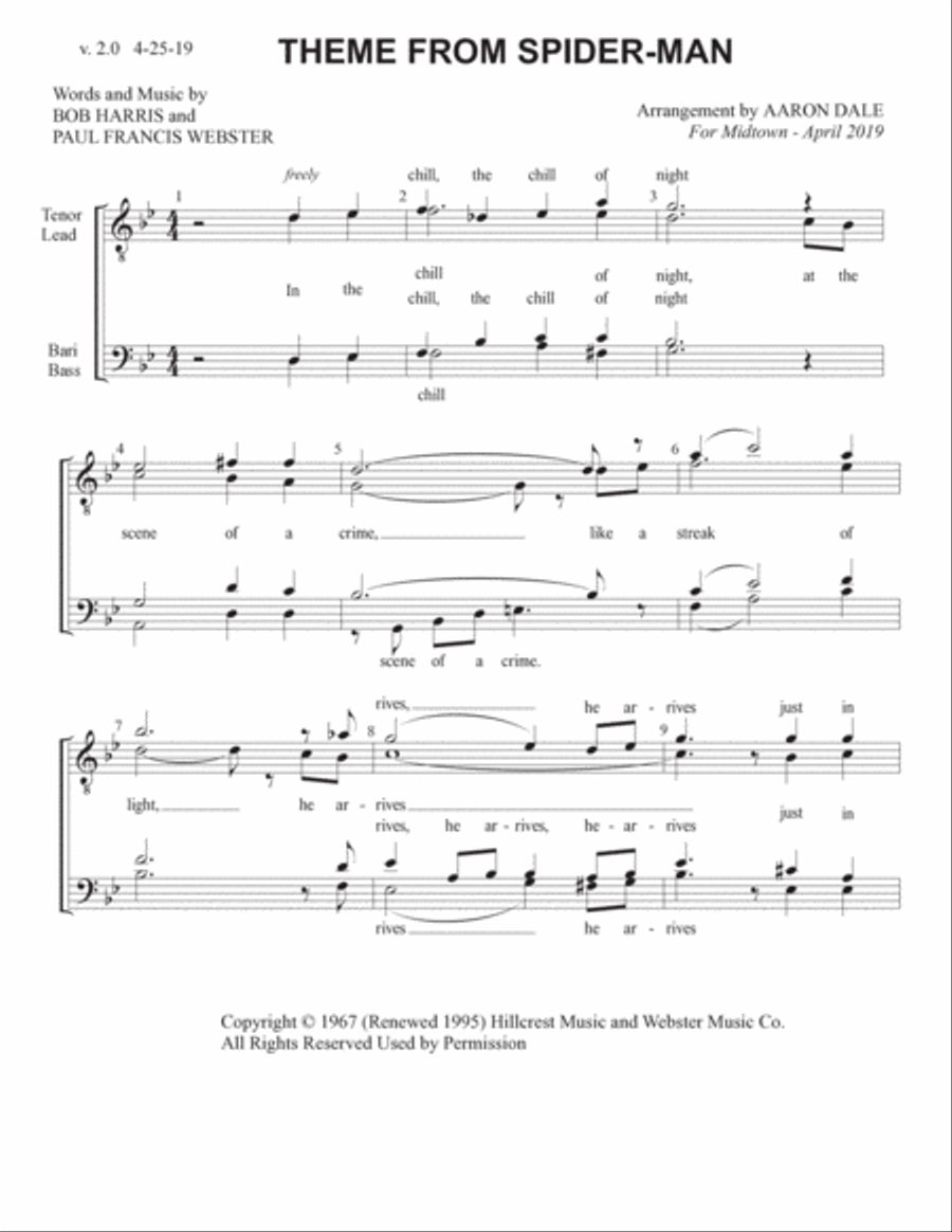 Theme From Spider Man TTBB scores gallery preview page 2