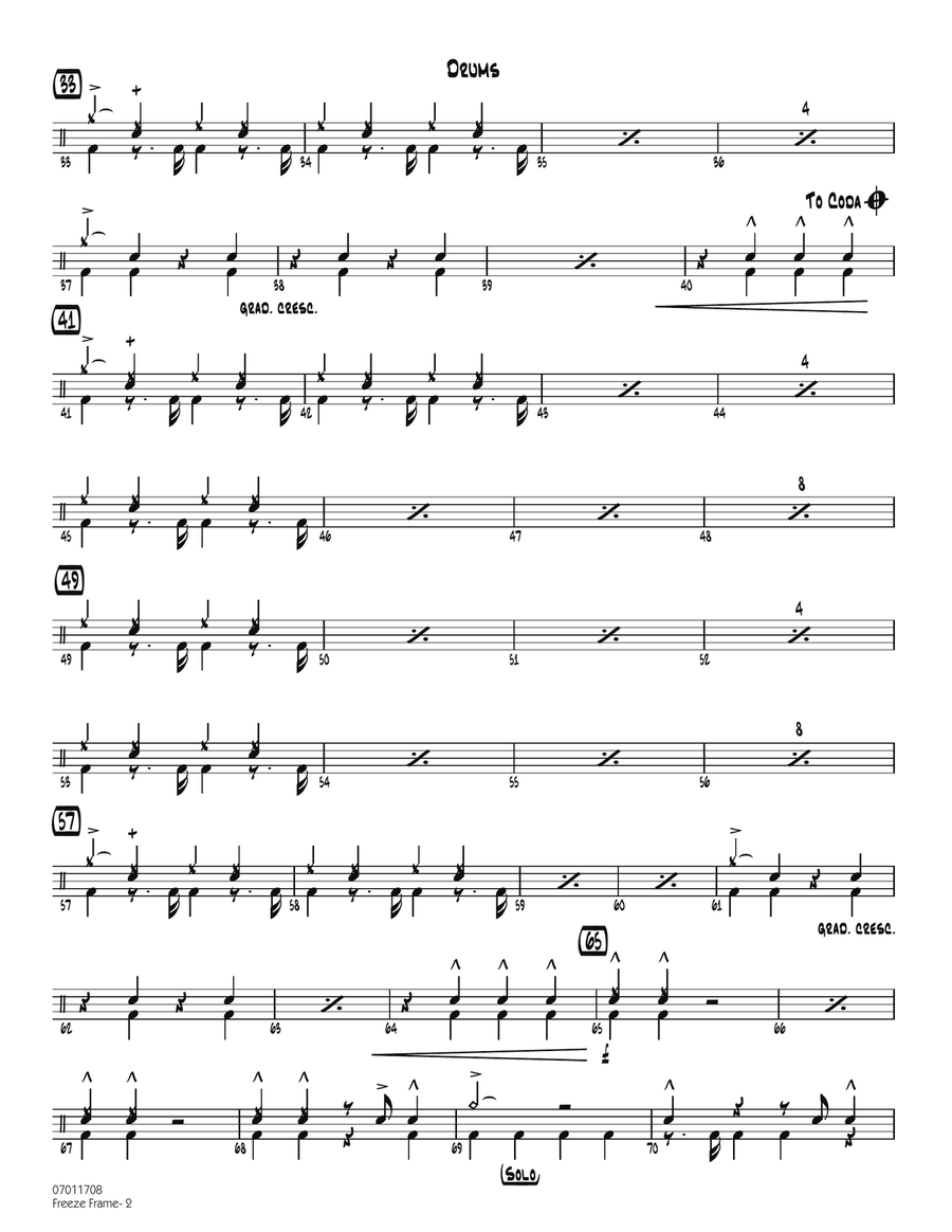 Freeze Frame - Drums Freeze Frame - Drums Jazz Ensemble scores gallery preview page 2