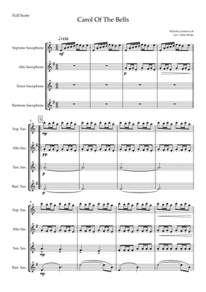 Carol Of The Bells (Mykola Leontovych) for Saxophone Quartet