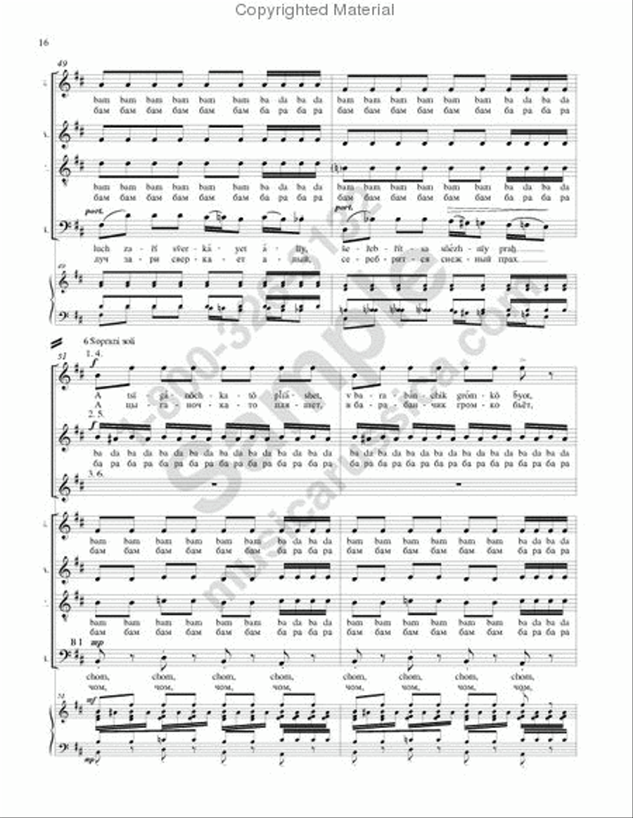 Magpie chatter ('Pushkin Wreath'-No.10) 4-Part scores gallery preview page 15