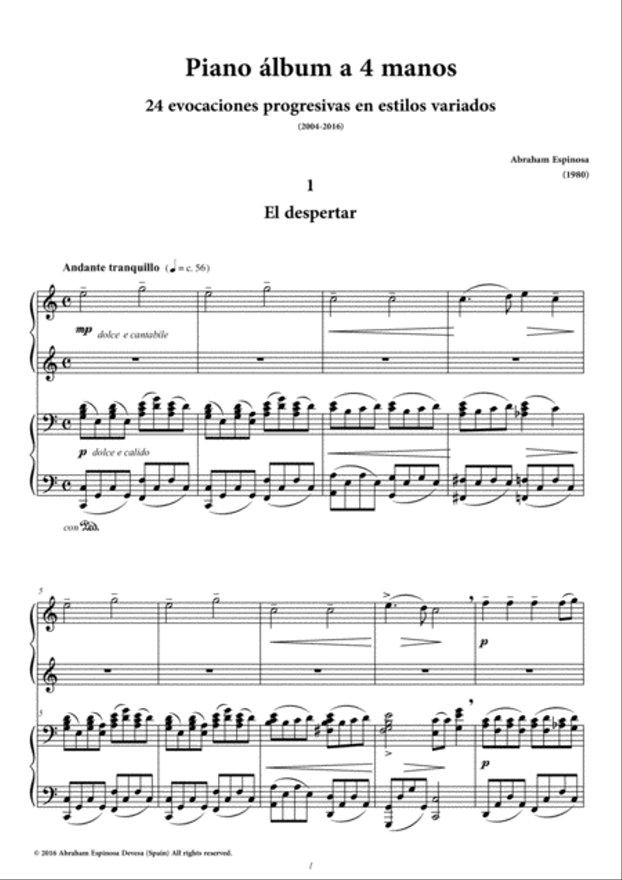 PIANO ALBUM a cuatro manos (for four hands) Piano Duet scores gallery preview page 3