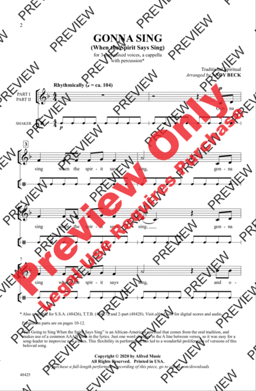 Gonna Sing Gonna Sing 3-Part scores gallery preview page 2