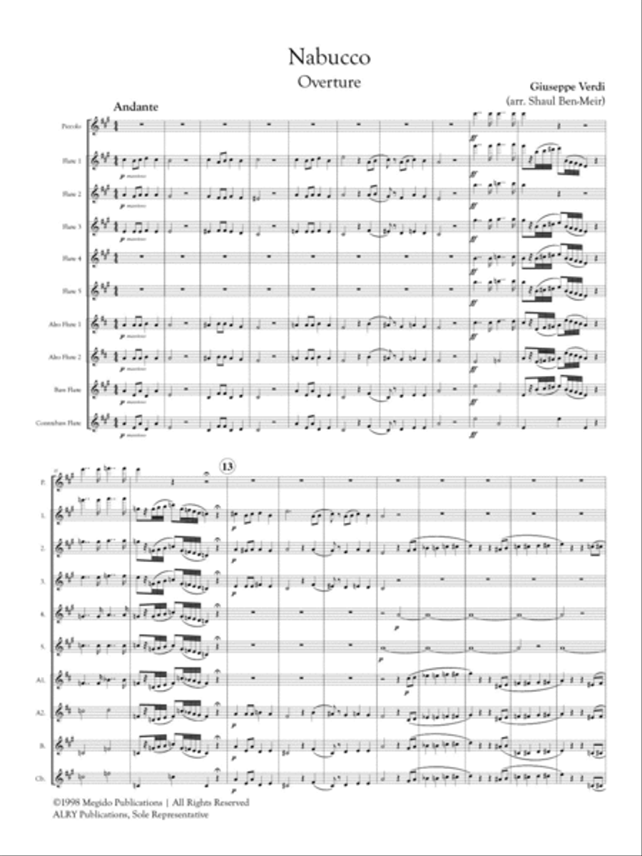 Nabucco Overture for Flute Orchestra Flute Choir scores gallery preview page 2