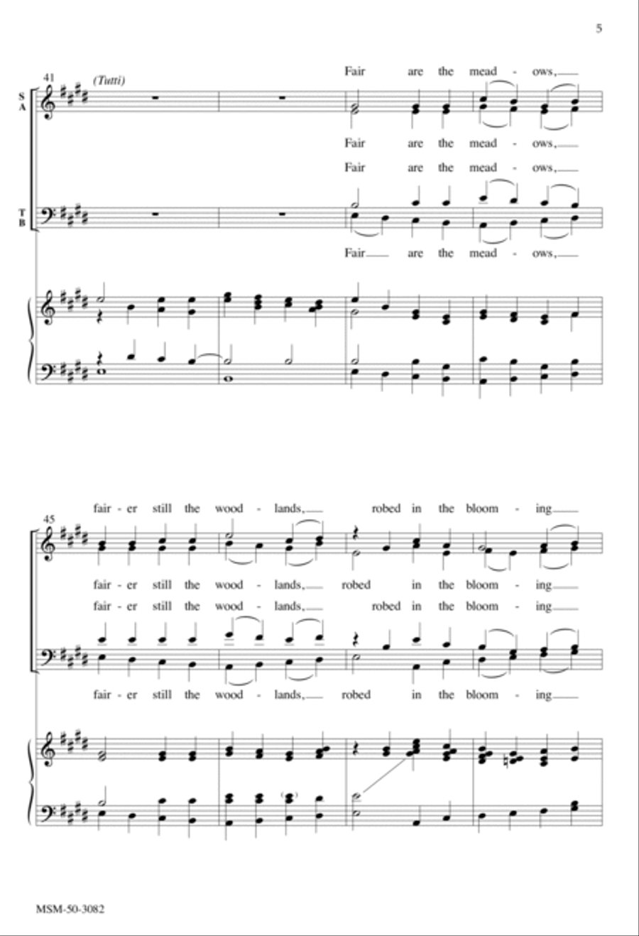 Fairest Lord Jesus 4-Part scores gallery preview page 5