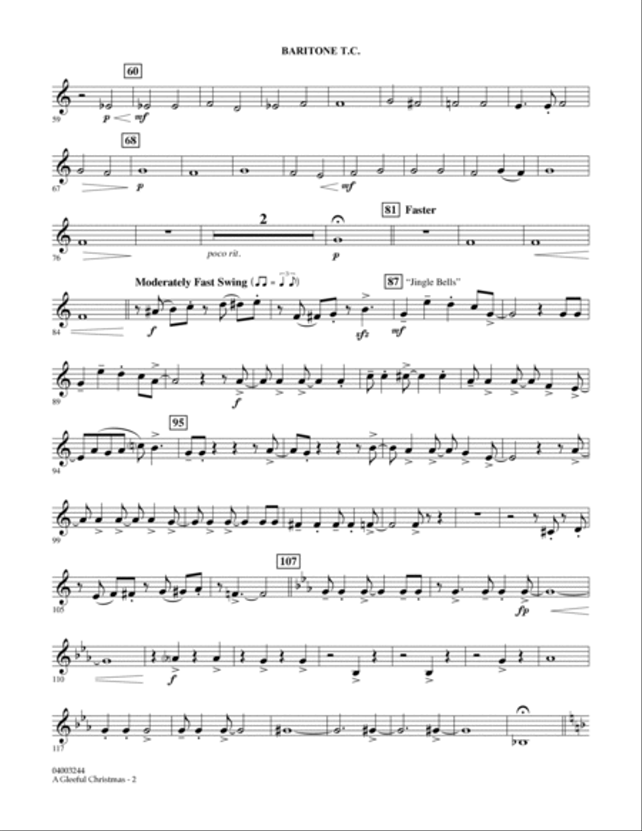 A Gleeful Christmas - Baritone T.C. Concert Band scores gallery preview page 2