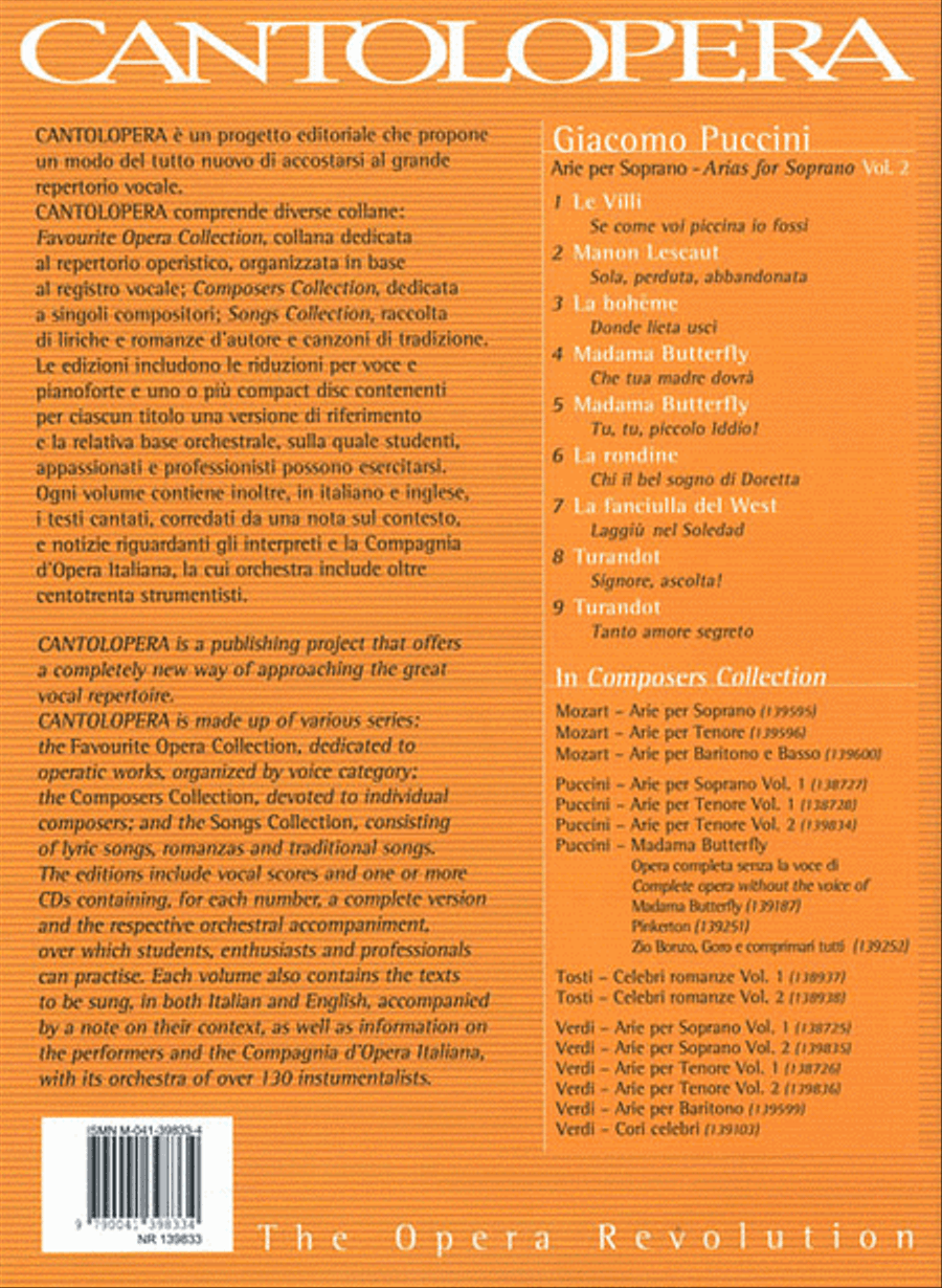 Cantolopera: Puccini Arias for Soprano Volume 2 Voice Solo scores gallery preview page 2