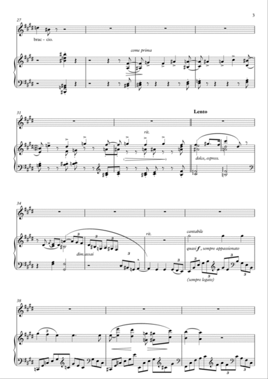 Tre Sonetti di Petrarca, Pace non trovo, E major, medium voice Medium Voice scores gallery preview page 3