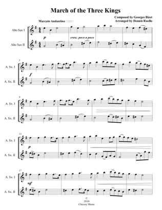 March of the Three Kings - Alto Saxophone Duet - Intermediate