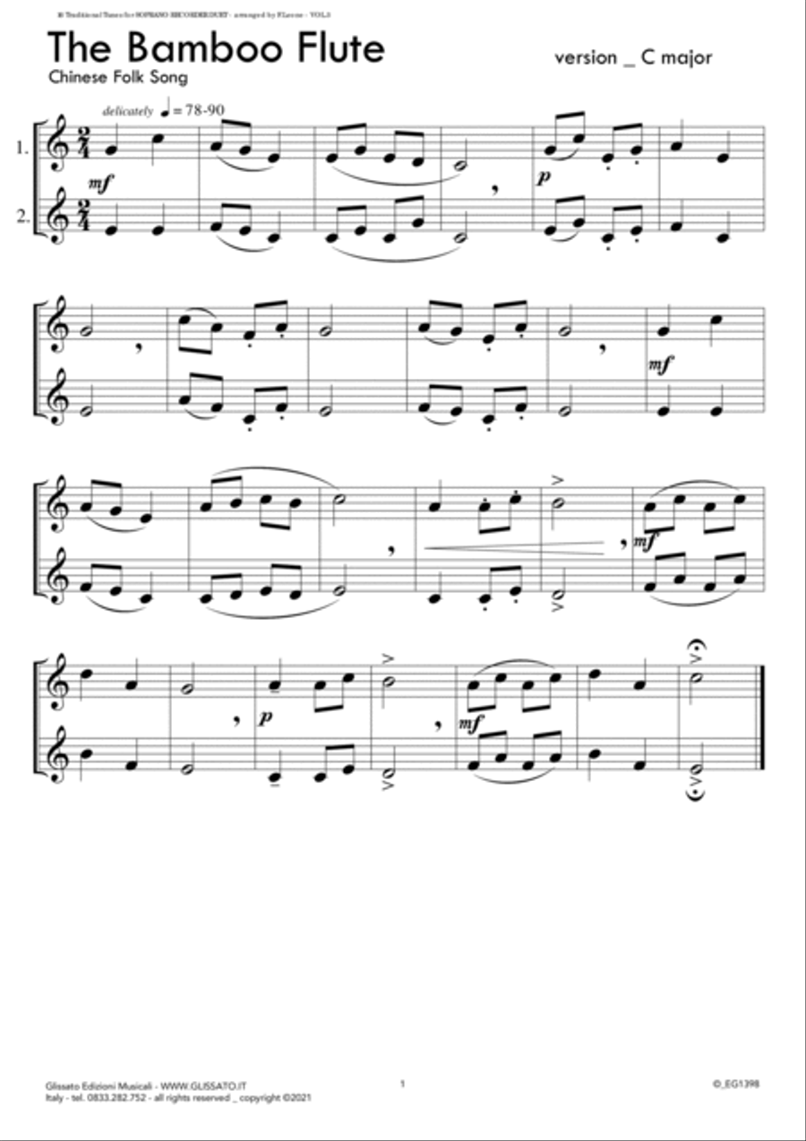 16 Traditional Tunes - 64 easy soprano recorder duets (VOL.3) image number null