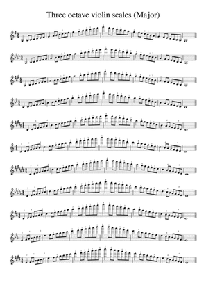 Three octave violin scales (Major)