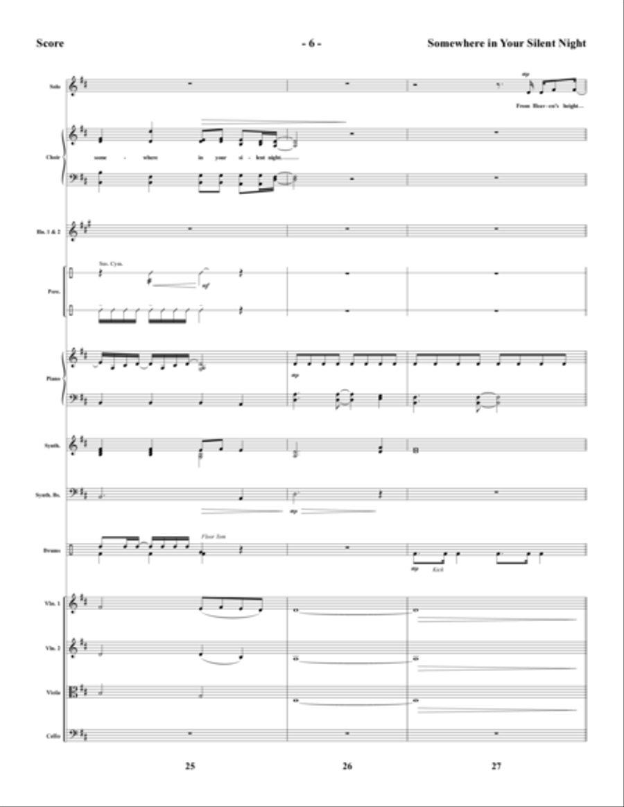 Somewhere in Your Silent Night - Full Score Choir scores gallery preview page 6