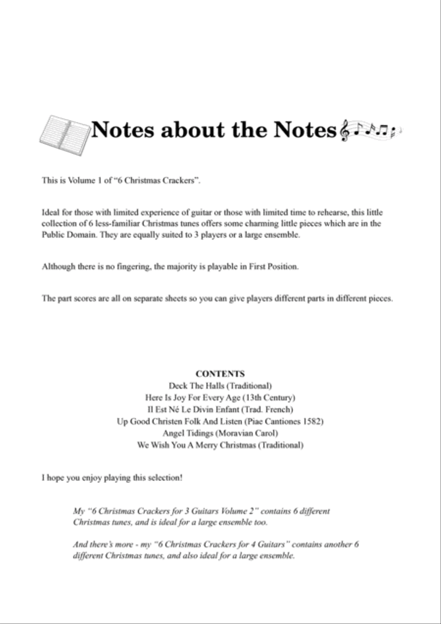 6 Christmas Crackers Volume 1 - 3 guitars/large ensemble Large Ensemble scores gallery preview page 3