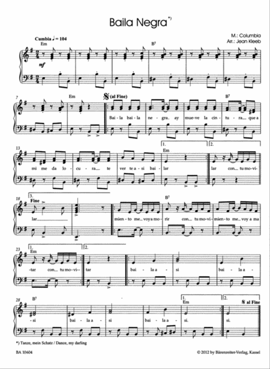 Baila Negra Baila Negra Piano Solo scores gallery preview page 2