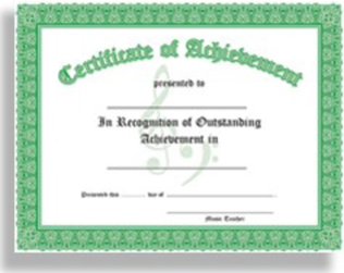 Certificate of Outstanding Achievement - 10 Awards per package