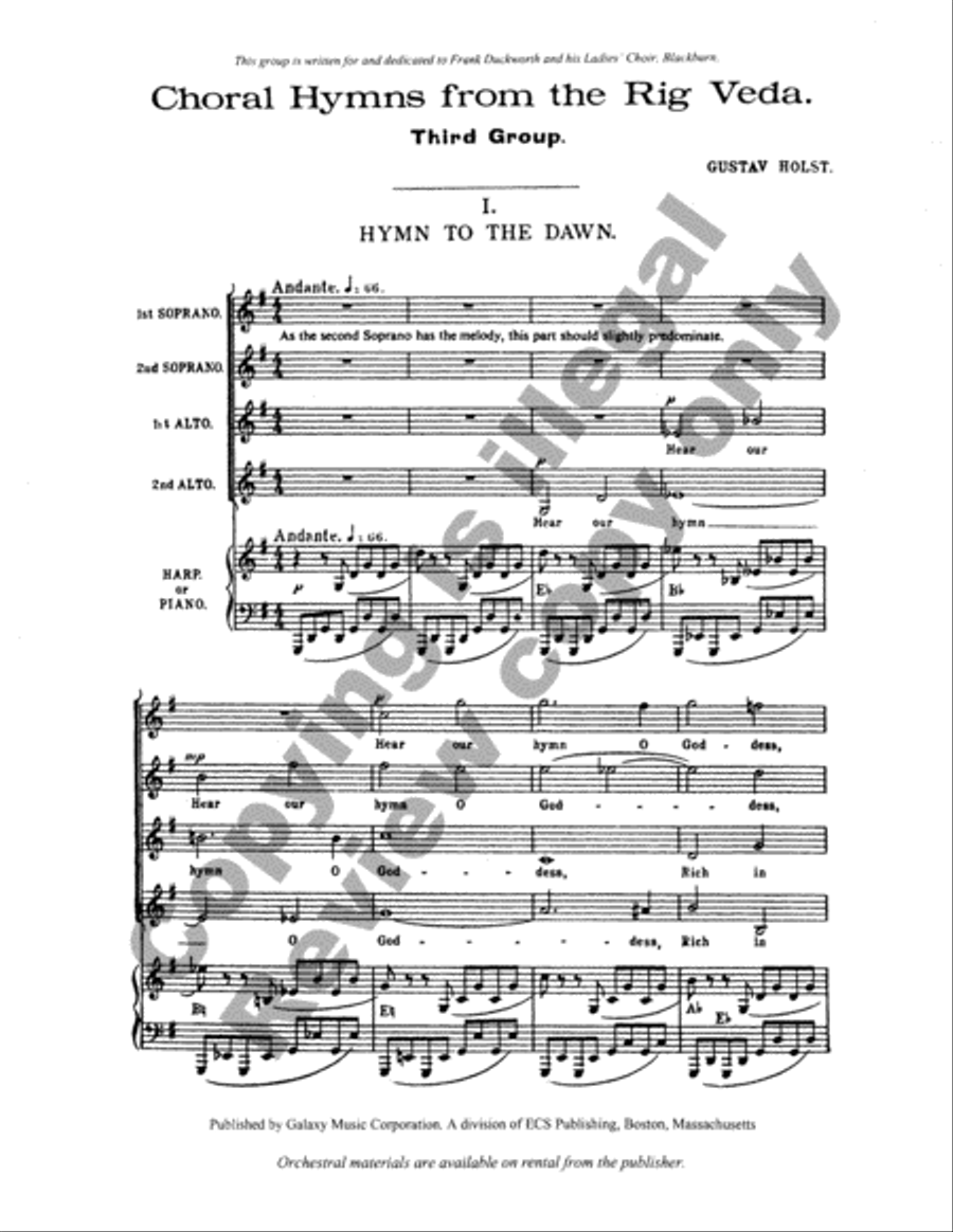 Choral Hymns from the Rig-Veda, Group 3 SSAA scores gallery preview page 14