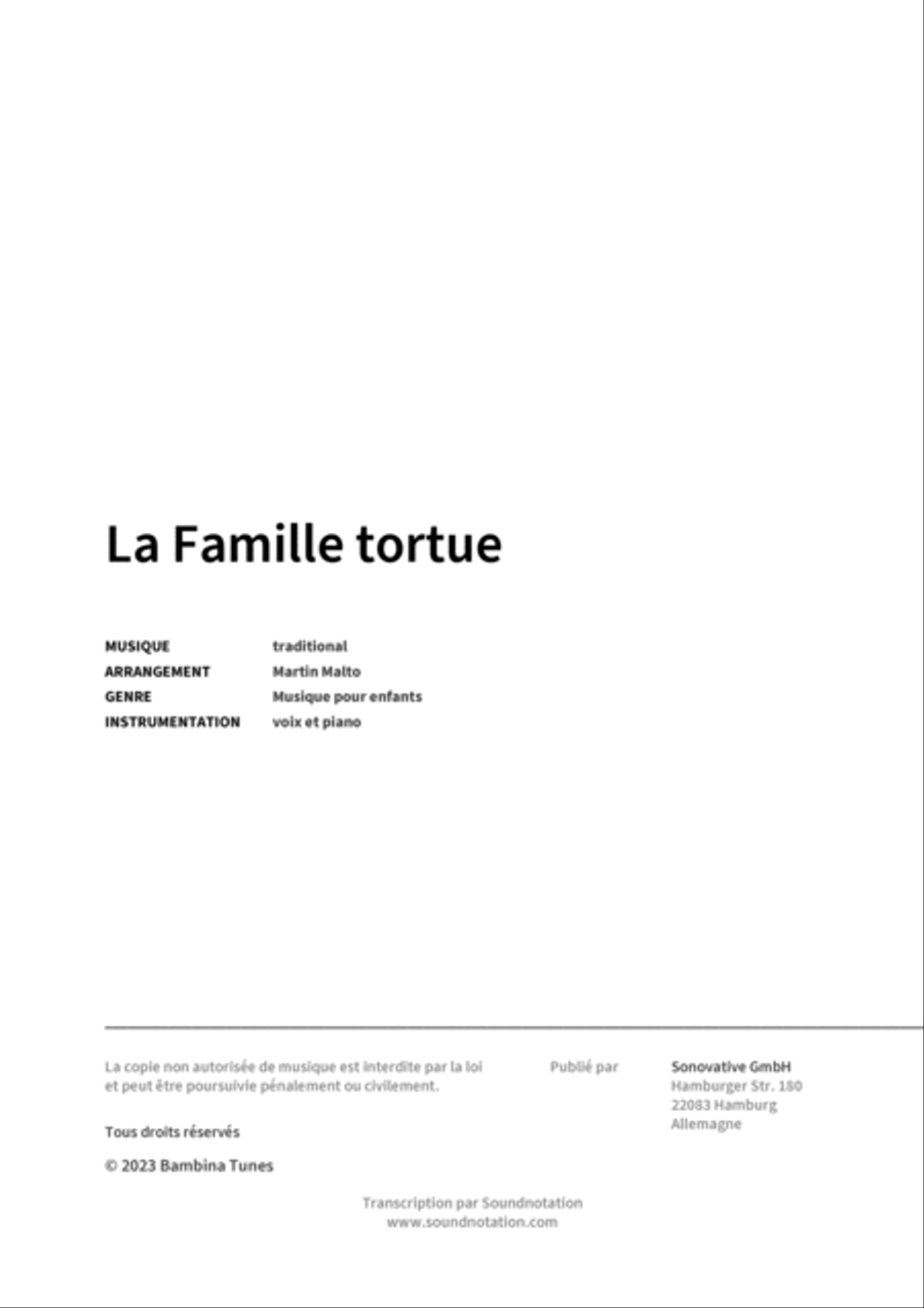 La Famille tortue Voice scores gallery preview page 2