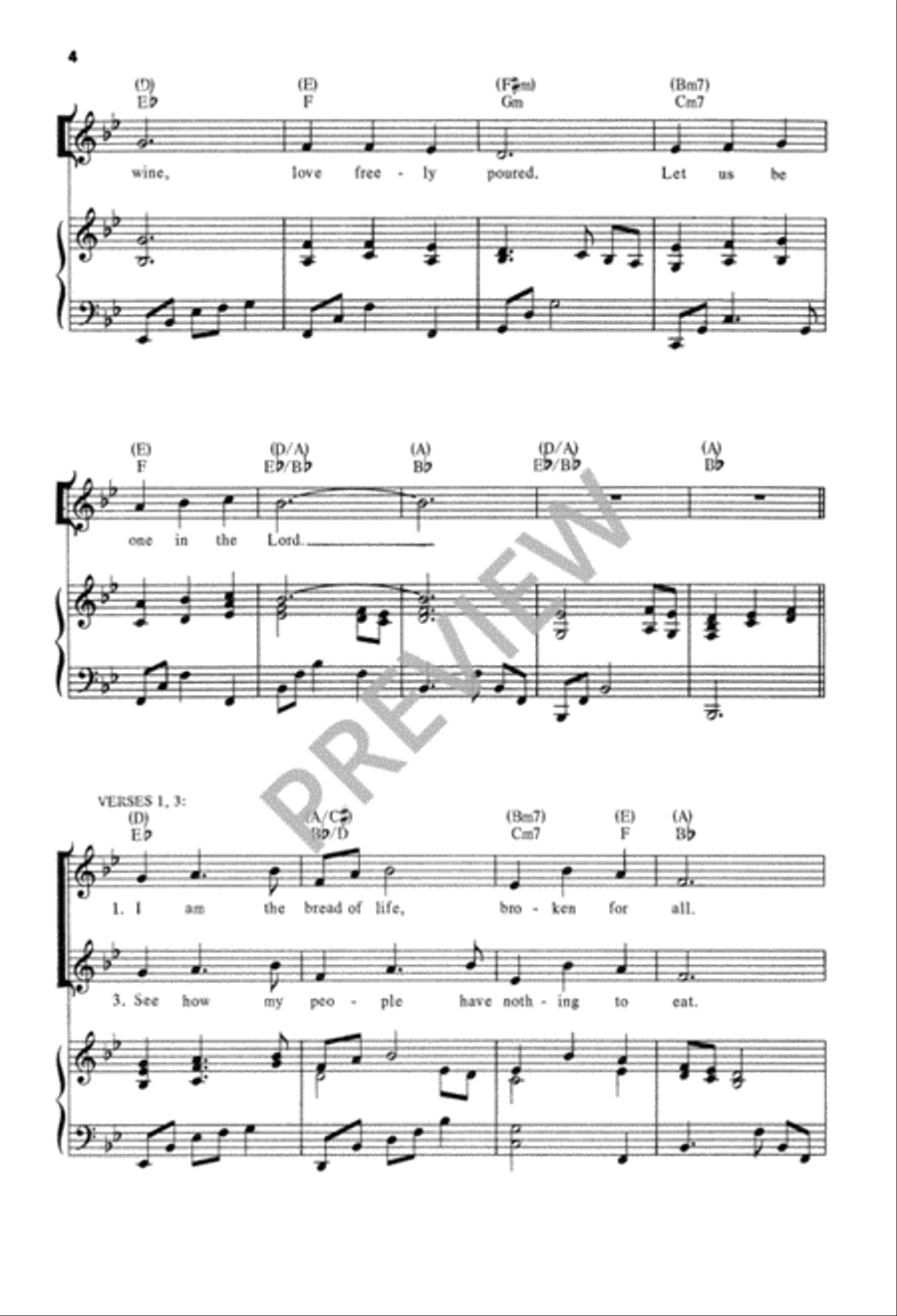 Let Us Be Bread Unison Choir scores gallery preview page 5