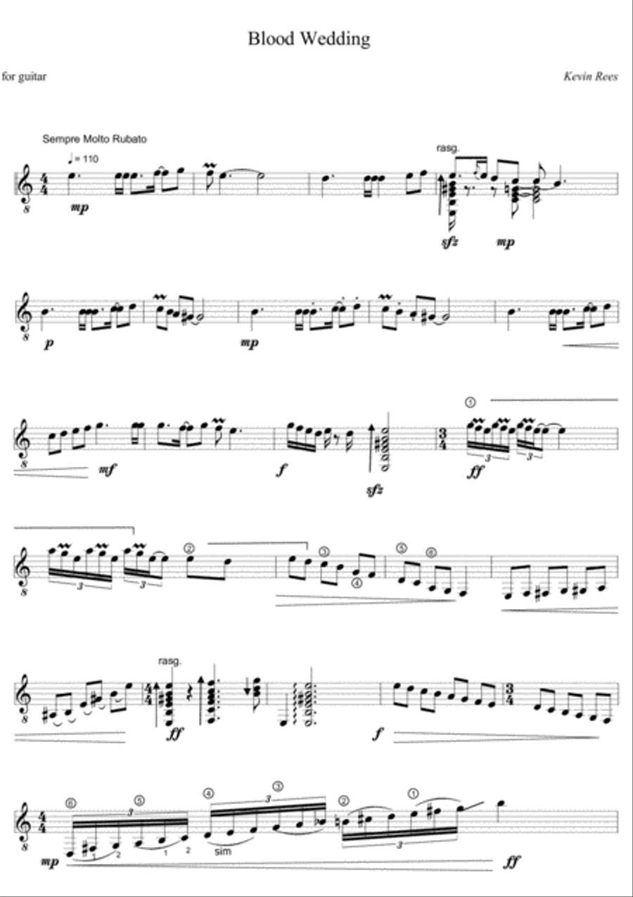 Blood Wedding Blood Wedding Classical Guitar scores gallery preview page 1