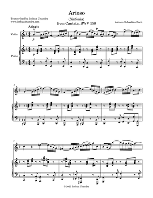 Arioso (Sinfonia) from Cantata, BWV 156 - Piano & Violin