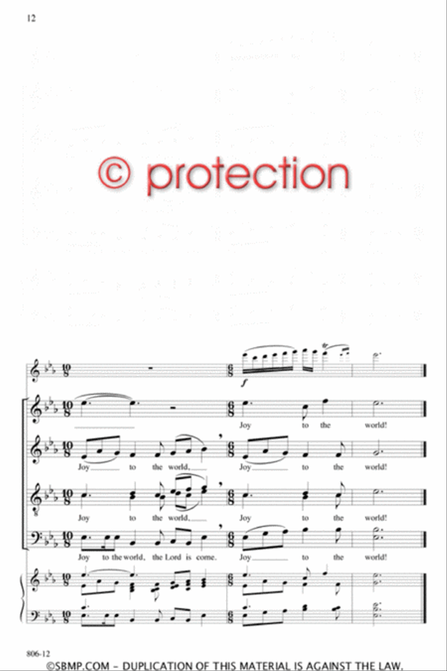 Joy to the World - SATB divisi Octavo Divisi scores gallery preview page 12