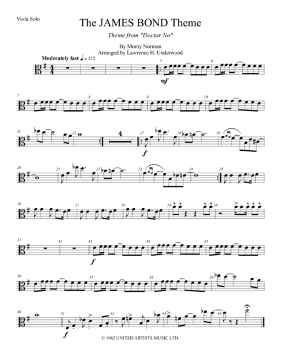 James Bond Theme Viola scores gallery preview page 2