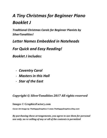 A Tiny Christmas for Beginner Piano Booklet J