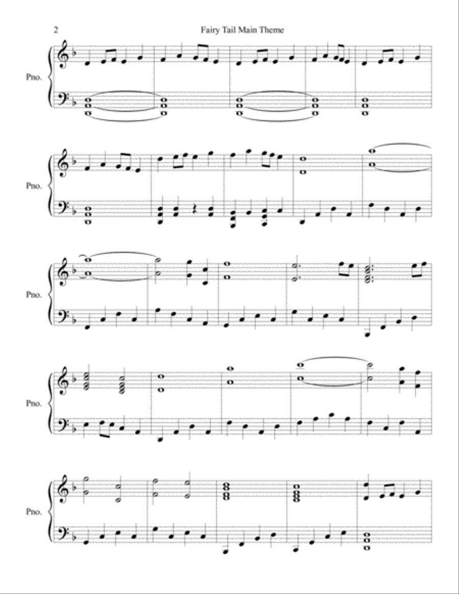 Fairy Tail Main Theme Piano Solo scores gallery preview page 2